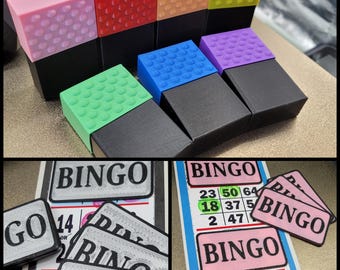 Small, Thin Bingo Strip Markers / Covers. Set of 24 with Matching Storage Box.