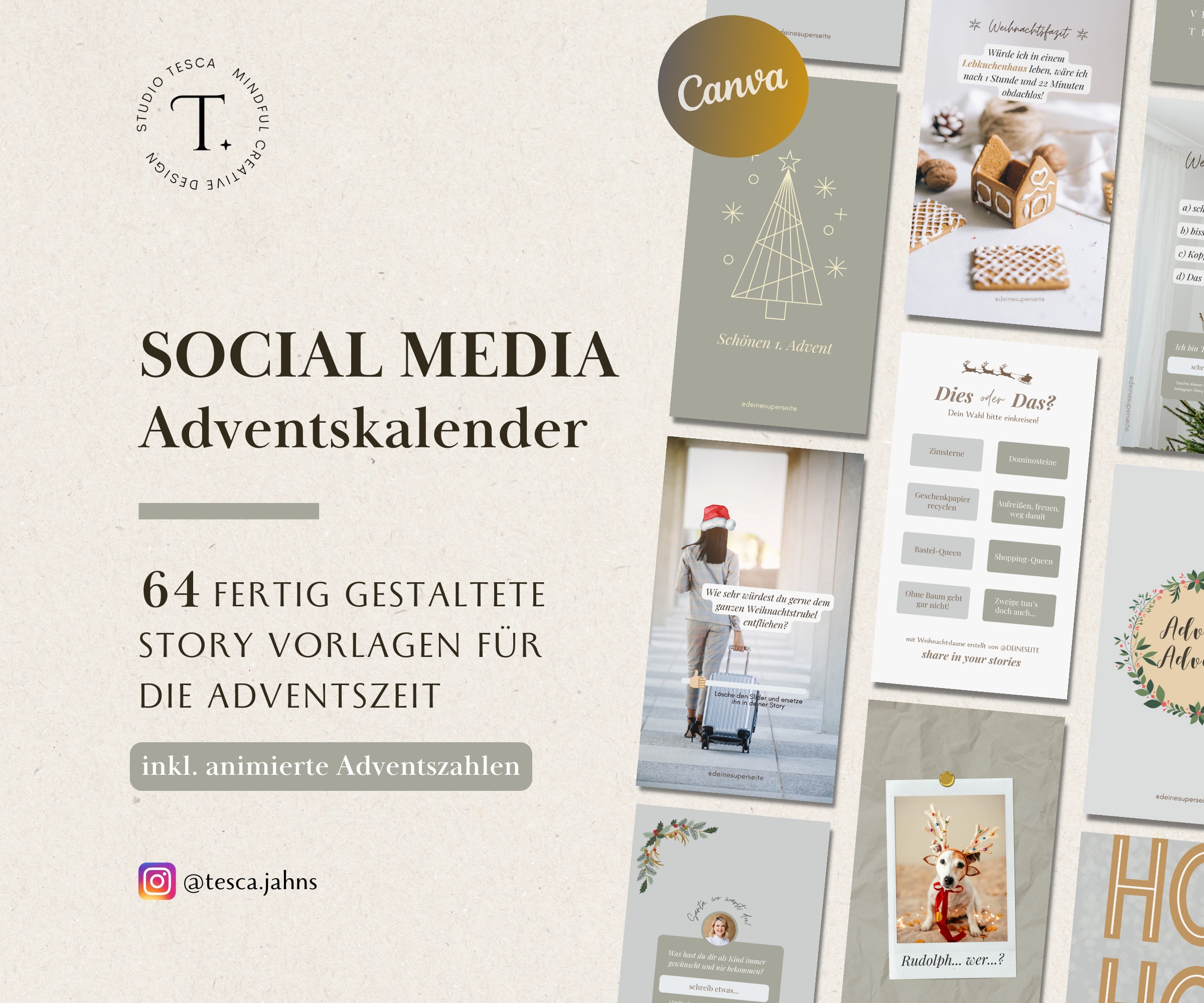 Instagram Template Canva Post Story Shadow Reel Cover Pinterest