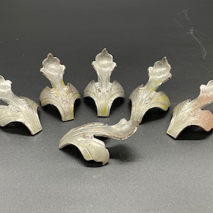 Set of 6 handmade steel acanthus leaves