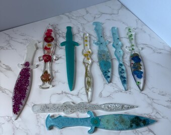 Floral Resin Dagger | Handmade Bookstagram Decor