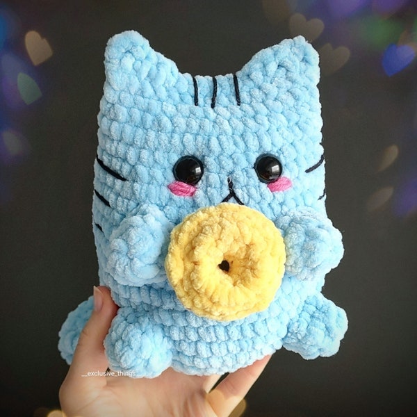 Handmade Crochet Cat & Donut Pattern, Amigurumi Tutorial PDF, Cute Children's Gift Idea