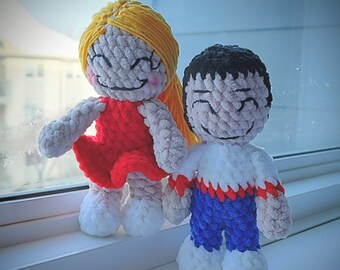 English Toy Crochet Pattern "Love is", Valentine's Day Gift, Amigurumi Doll PDF
