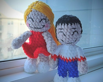 Valentine's Day Crochet PDF Doll Pattern - Romantic Amigurumi Plush Design