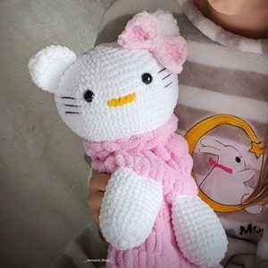 Crochet Hello Kitty Pajamas Holder Pattern Fun DIY Amigurumi with VIDEO Tutorials image 5