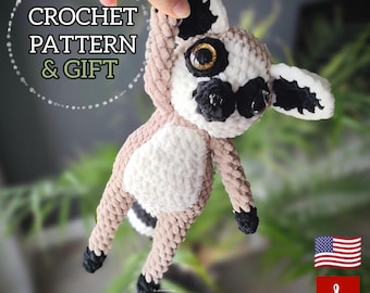 Buy 1 Get 1 Free - Lemur Crochet Pattern - Amigurumi Plushie