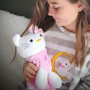 Crochet Hello Kitty Pajamas Holder Pattern Fun DIY Amigurumi with VIDEO Tutorials image 2