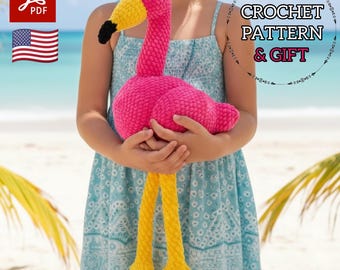 Häkelanleitung für einen Flamingo, Amigurumi-Vogel, Plüschtier, Anleitung, rosa Flamingo, PDF-Anleitung, Stofftier