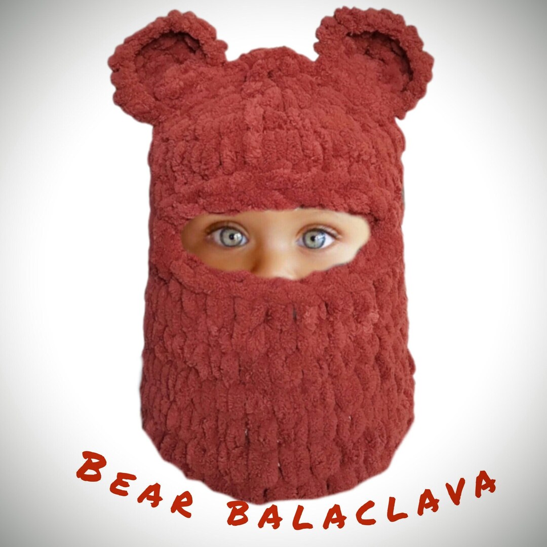 Knitted Bear Balaclava. Winter Children's Hat. Children's Balaclava