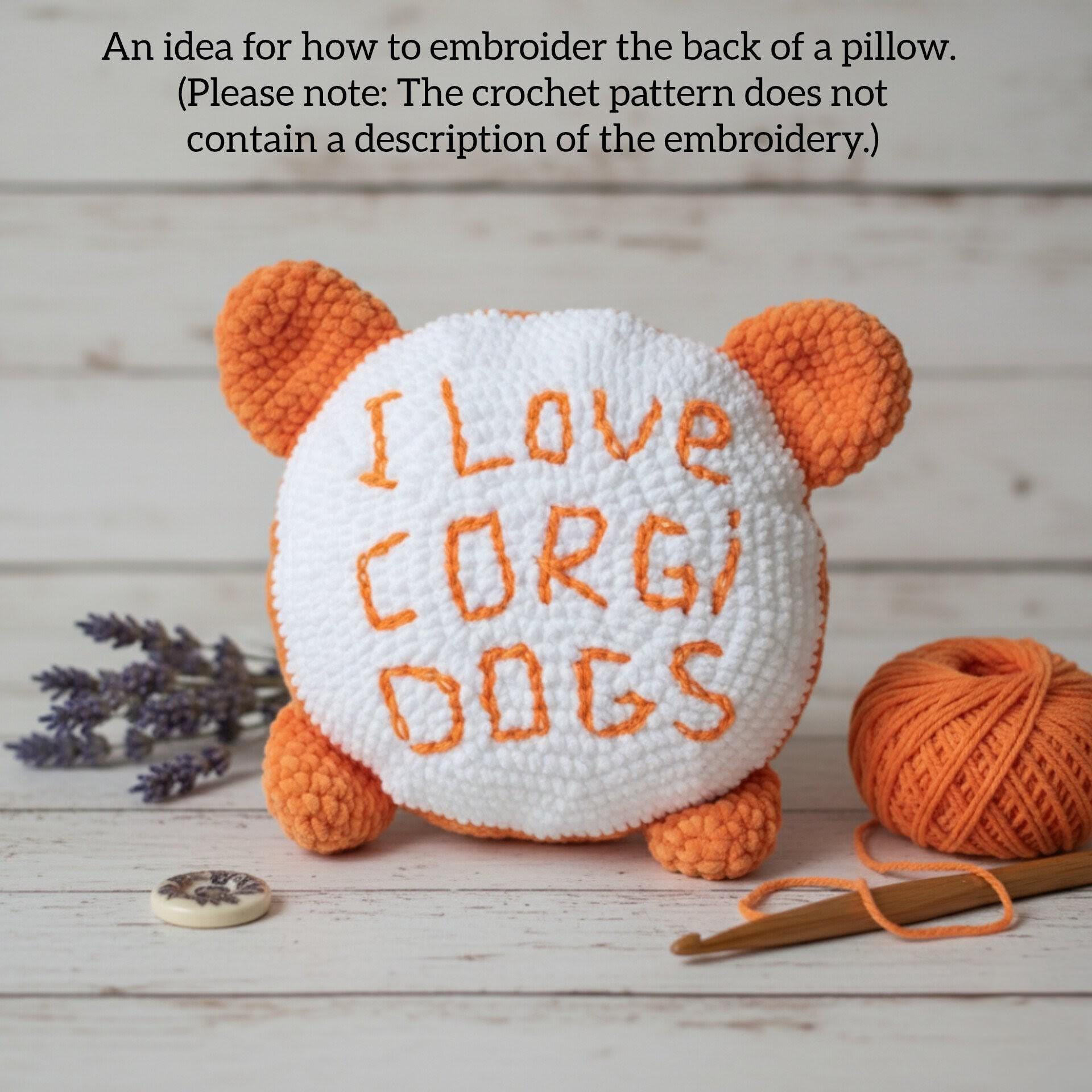 Corgi Butt Pillow Crochet Pattern, Amigurumi Dog Bum Cushion Decor