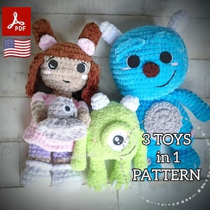DIY Monster Inc Amigurumi Pattern - English Crochet Tutorial - Handmade Children's Gift
