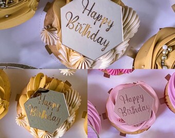 6 Pcs Happy Birthday Cupcake Disc Toppers, Acrylic Gold, Silver, Rose Gold  Birthday Cupcake Toppers, Birthday Cake Toppers, Cupcake Decor