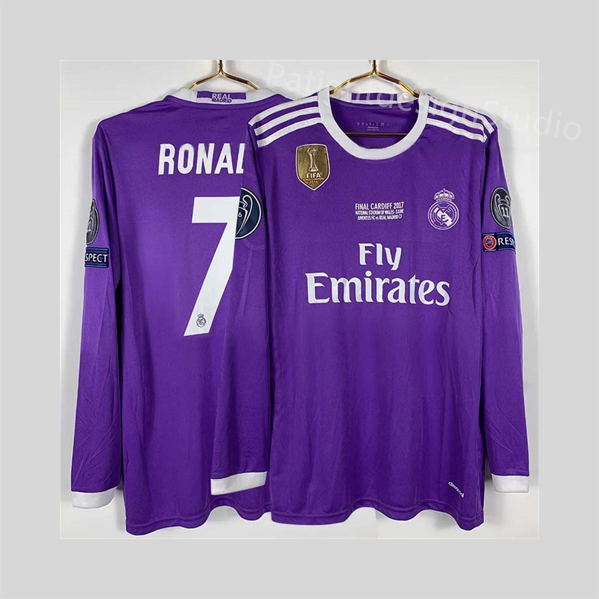 20162017 Real Madrid C Ronaldo Champions League Final Jersey Classic Jersey, 7 Ronaldo Away