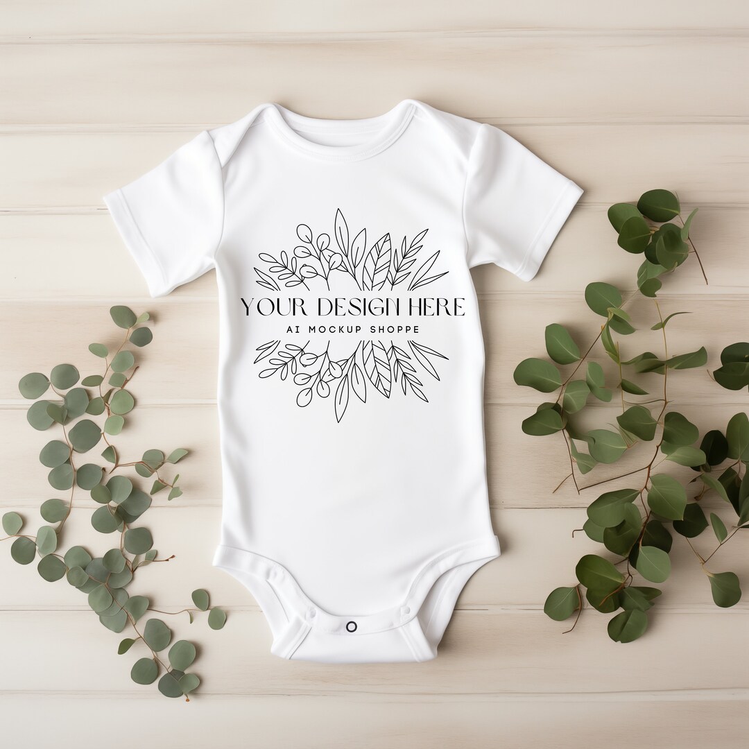 Baby Bodysuit Mockup, Baby Shirt Mockup, Print on Demand Baby Mockup