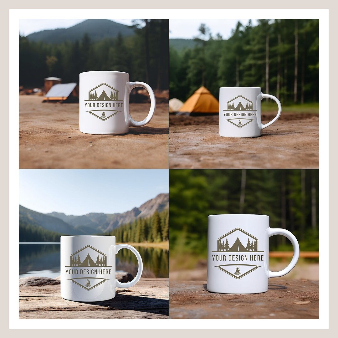 Camping Mug Mockup, Camping Coffee Cup Mockup, Outdoor Mug Mockup, 11 Oz Mug Mockup, Coffee Mug