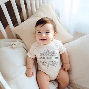 Baby Body Mockup, Baby Shirt Mockup, Print on Demand Baby Mockup, natürliche Baby Body Mockup, Baby Model Mockup Kurzarm Baby Mock