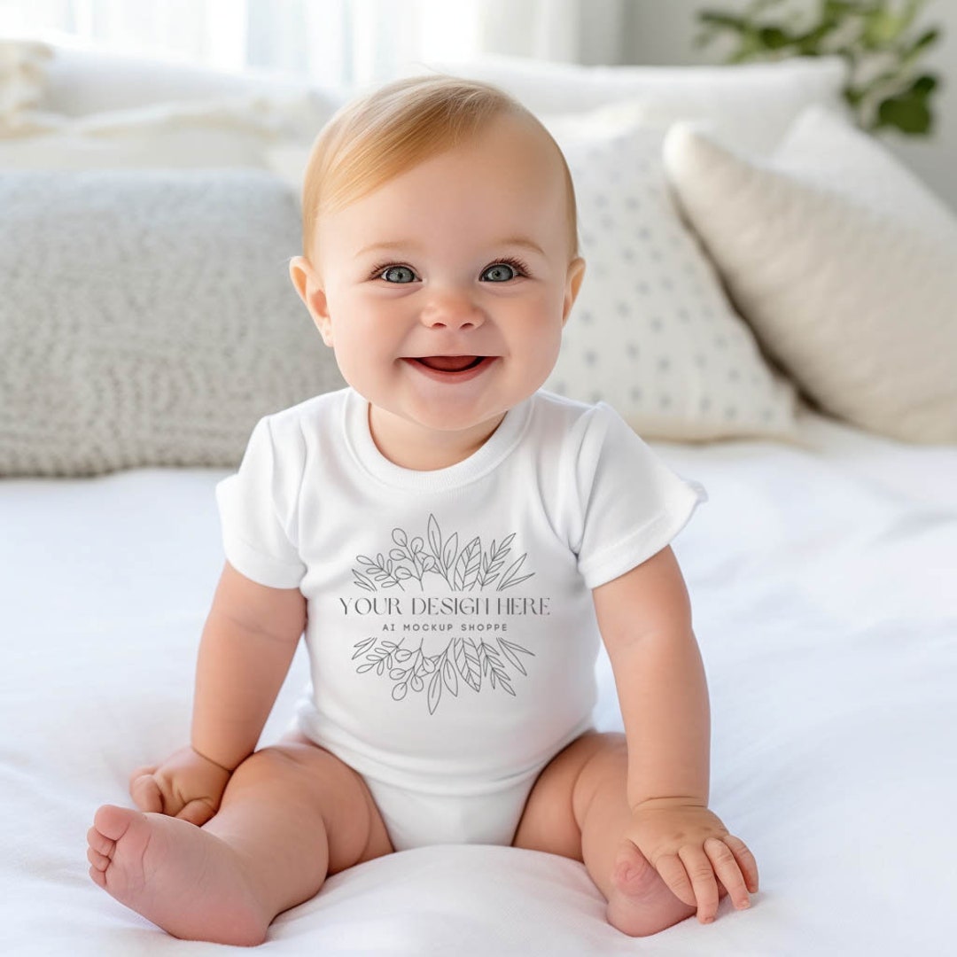 Baby Bodysuit Mockup, Baby Shirt Mockup, Print on Demand Baby Mockup