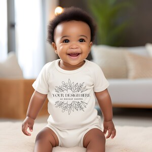 Baby Body Mockup, Baby Shirt Mockup, Print on Demand Baby Mockup, natürliche Baby Body Mockup, Baby Modell Mockup Kurzarm Baby Mock