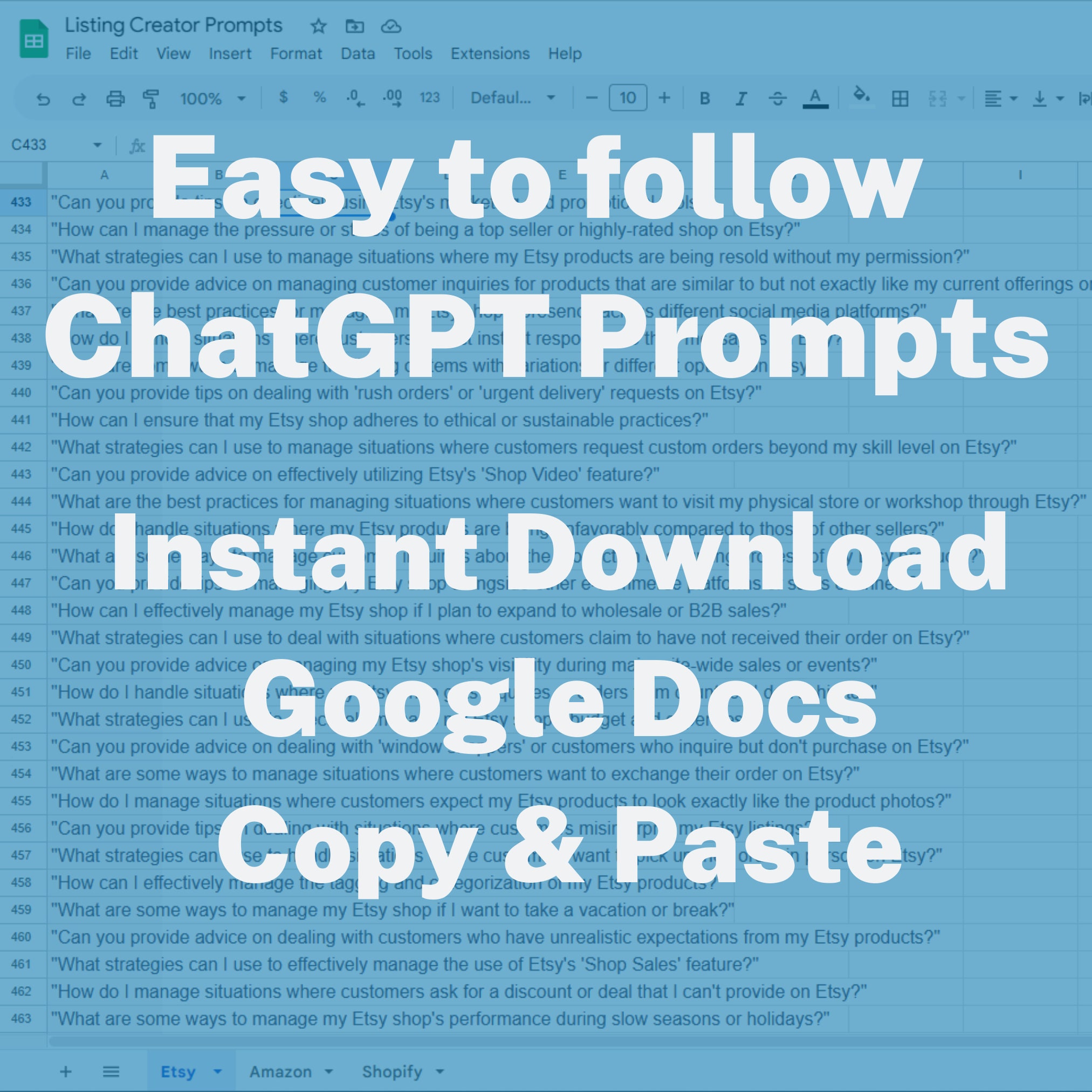Chatgpt Prompts 1500+ In-demand for Etsy, Amazon, and Shopify + Free E ...