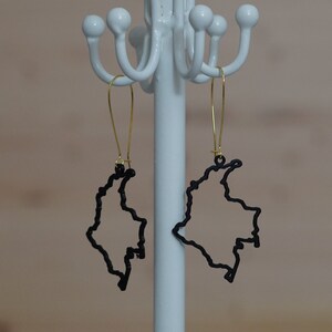 Pendientes de mapa de Colombia ligeros e impresos en 3D