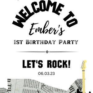 Rock and Roll Birthday Party Poster