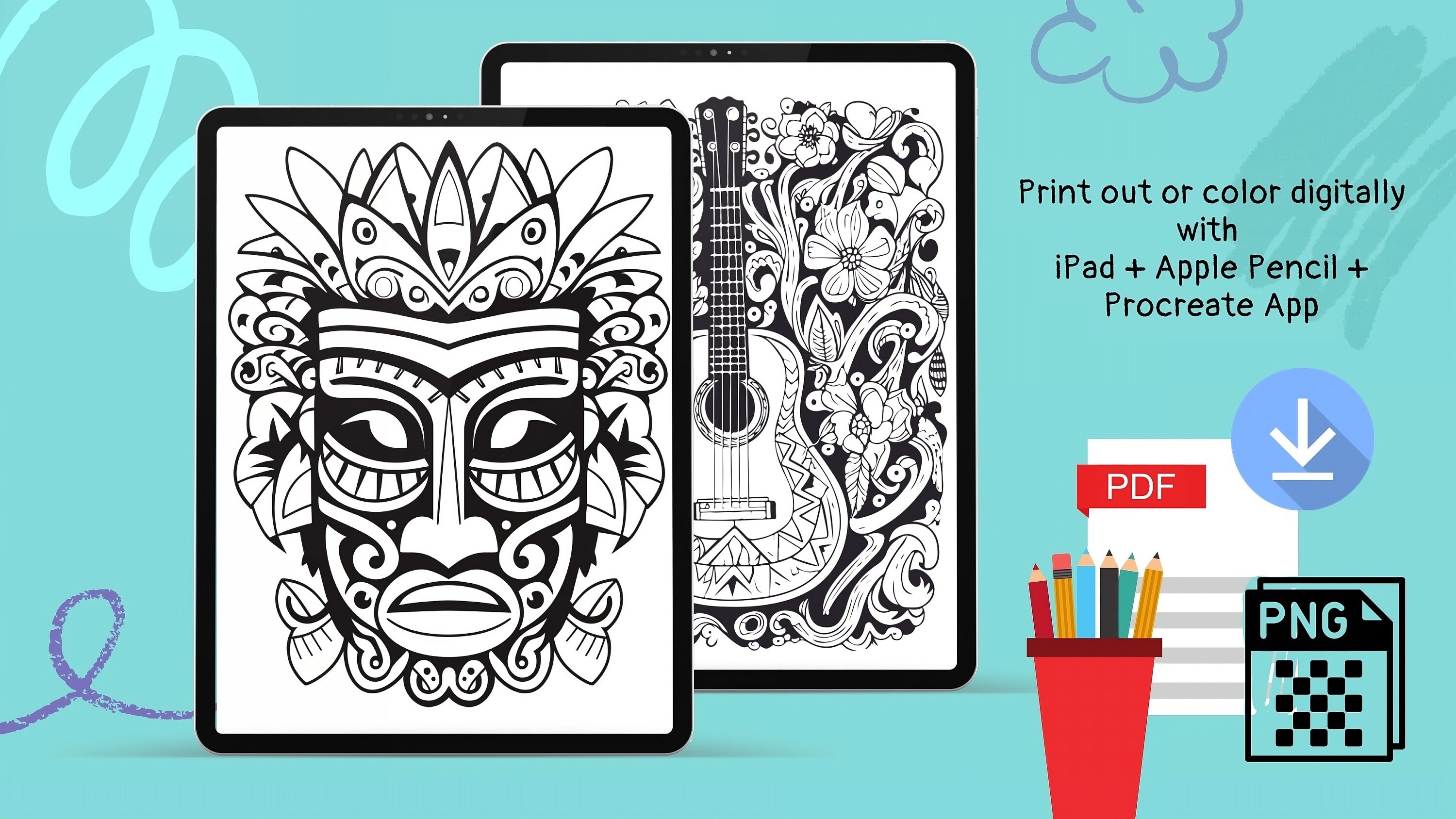 Luau Coloring Pages, Cute Luau Printable Coloring Sheets, Activity ...