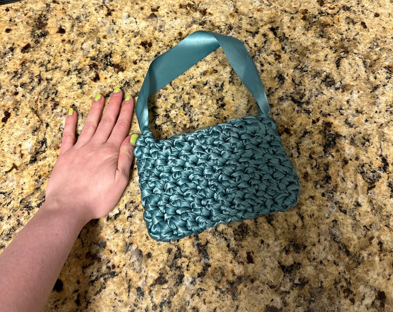 Ribbon crochet bag zdjęcie 4