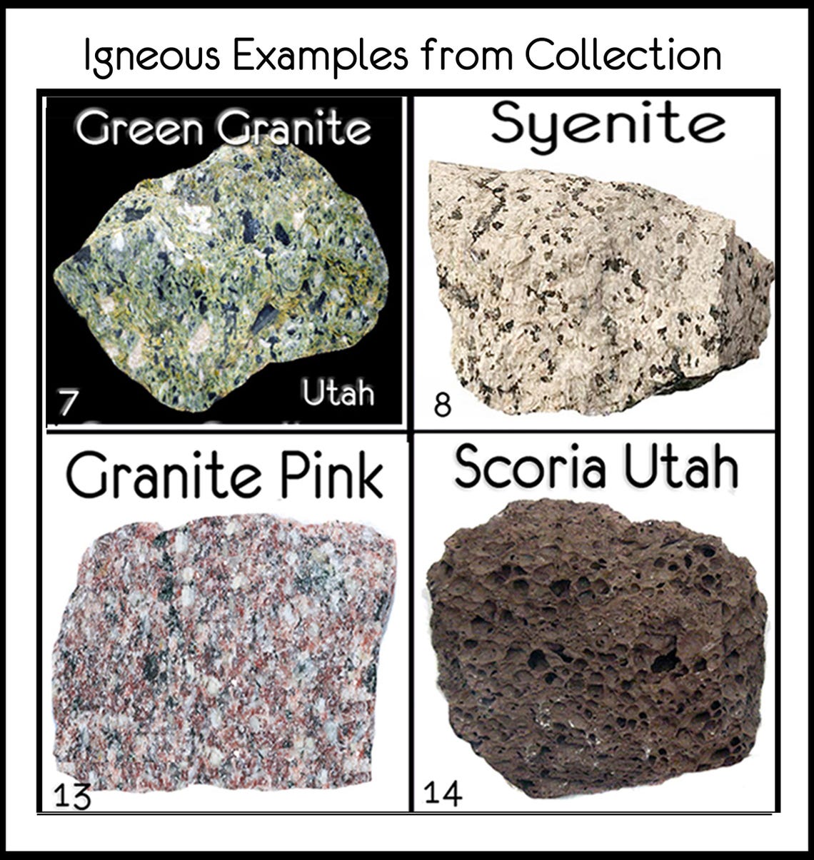 Igneous Rock Collection – 18 Numbered Specimens W/ Locking Case ...