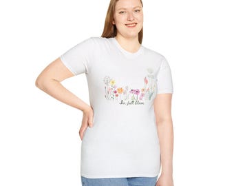 Camiseta de flores de verano, camiseta para mujer, regalo para ella, camisa floral para mujer, camiseta floral, top bonito para mujer de primavera y verano, en plena floración