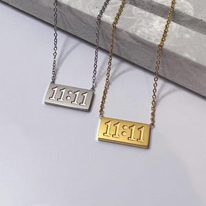 11:11 Angel Number Necklace ∙ 18k Silver plated/Waterproof ∙ 1111 Gold Angel Necklace ∙ Spiritual Gift ∙ Dainty Necklace ∙ Gift For Her