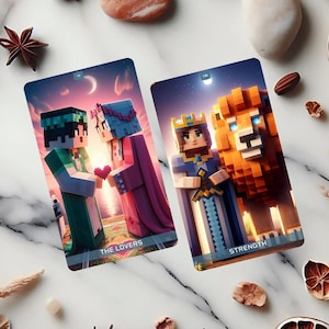 Juego completo de 78 cartas de tarot Pixelate, baraja completa de tarot pixelada, para gamers, cartas de tarot únicas, diseño personalizado, baraja de tarot Oracle