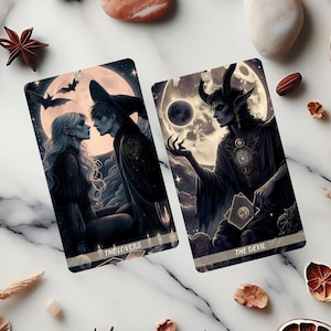 Moon Witch 78 tarotkaarten complete set, hemelse spirituele tarotkaarten, unieke tarotkaarten, aangepast ontwerp, orakelkaart, donkere tarotkaarten