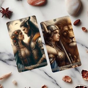 Vikingen Noorse mythologie 78 tarotkaarten complete set, volledig tarotkaartspel, unieke tarotkaarten aangepast ontwerp, Oracle-tarotkaarten, Nordic Odin-tarot