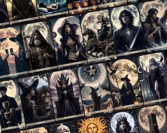 Jeu de tarot Sorcière lunaire : 78 cartes de tarot avec guide et pochette