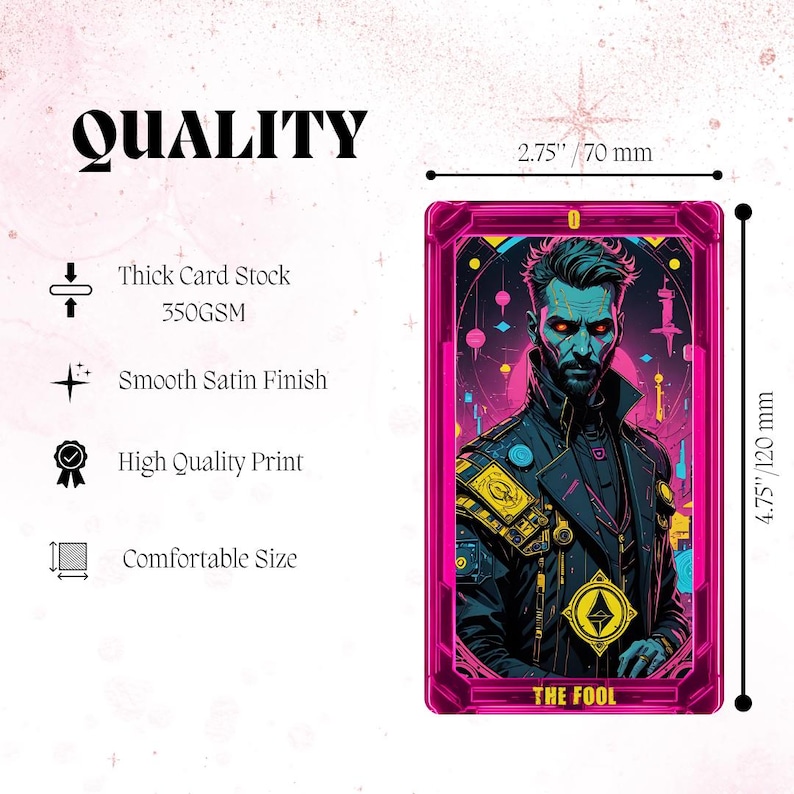 Cyberpunk Tarot Deck: 78 Tarot Cards With Guidebook & Pouch - Etsy