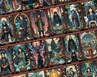 Ghibli Inspired Anime Tarot Deck: 78 Tarot Cards with Guidebook & Pouch