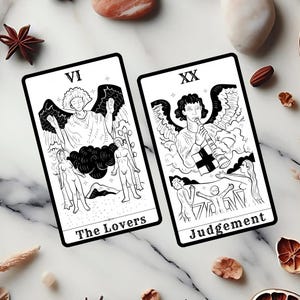 Hand Drawn Tarot Deck, Minimalist 78 Tarot Cards, Rider Waite Tarot Deck, Beginner Tarot, Unique Custom Design Tarot Cards