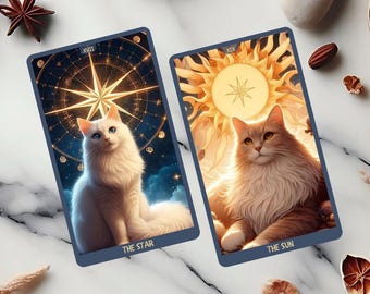 Baraja de Tarot del Gato: 78 cartas de tarot con estuche