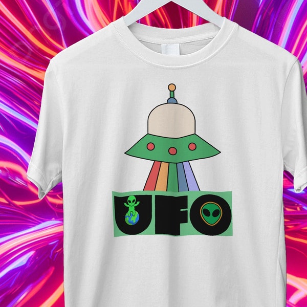 UFO t-shirt, ovni Tshirt, ufo retro design, cool tshirt