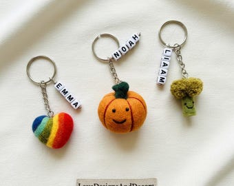 Handmade Felt Mushroom Keychain: Plush Bag Charm Gift