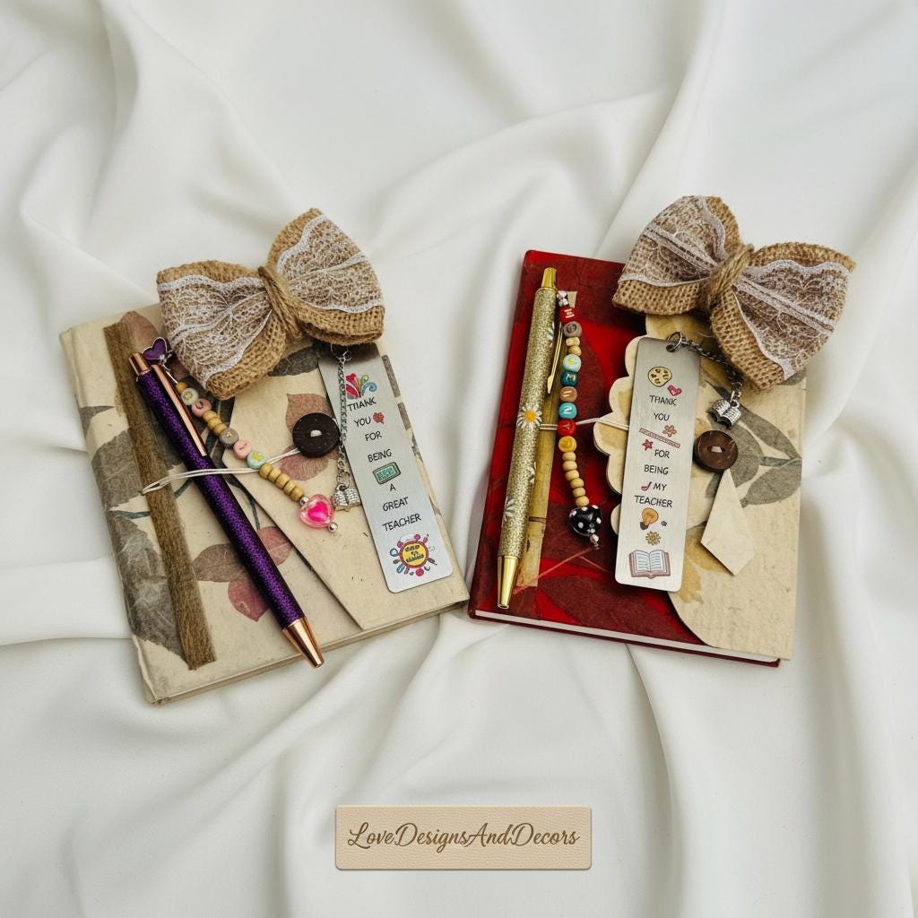 Personalized Teacher Gift Set – Custom Notebook, Pen & Bookmark - Etsy
