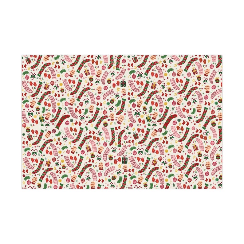 Christmas Wreath Wrapping paper, Christmas Gift Wrap, Rustic Christmas Wrap, Watercolour Christmas Gift Warp, Xmas Wrapping paper, gift image 4