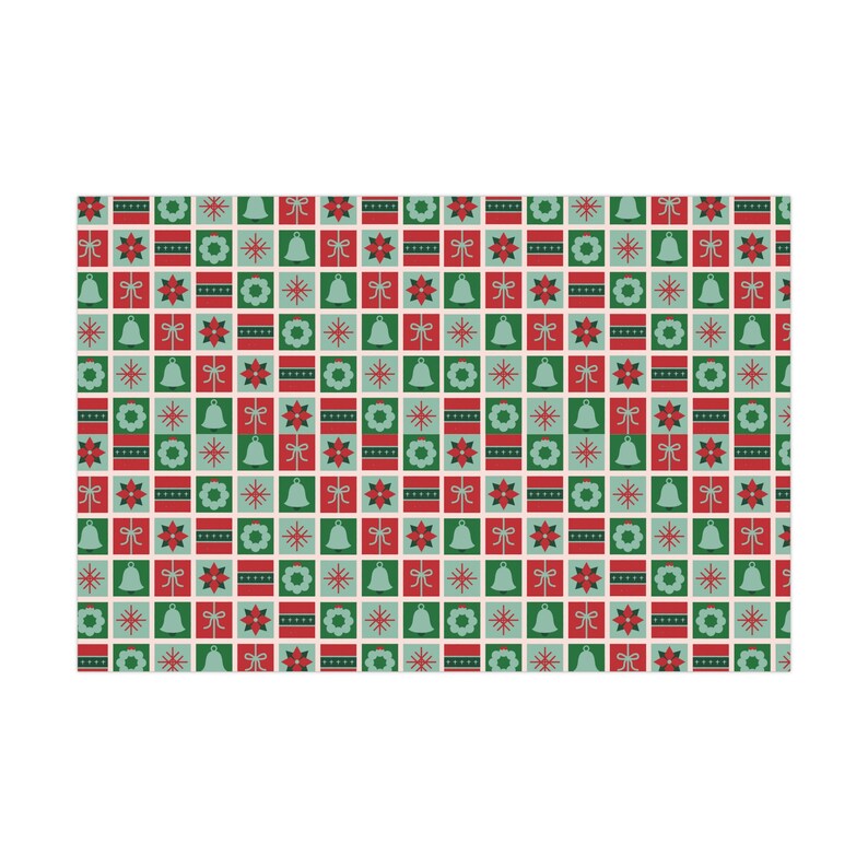 Christmas Wreath Wrapping paper, Christmas Gift Wrap, Rustic Christmas Wrap, Watercolour Christmas Gift Warp, Xmas Wrapping paper, gift image 2