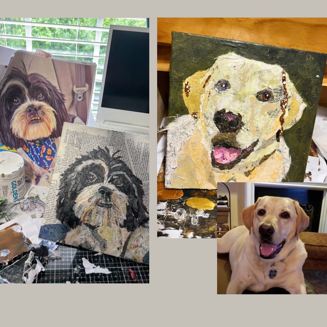 Custom Pet Portrait Mixed Media Collage Original Artwork - Etsy