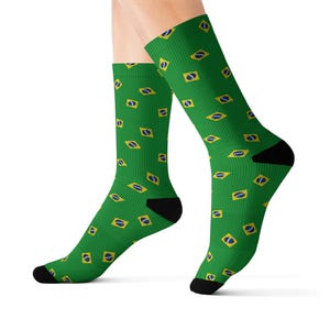 Brazil Flag Socks, Sublimation Socks, Brazil Souvenir Socks, Independence Day Socks, Souvenir Gift for Men