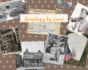 Genealogy Research Package - Basic, Family Tree, Family History, Historical, Mother's Day, Retirement Gift,  50th Anniversary Gift