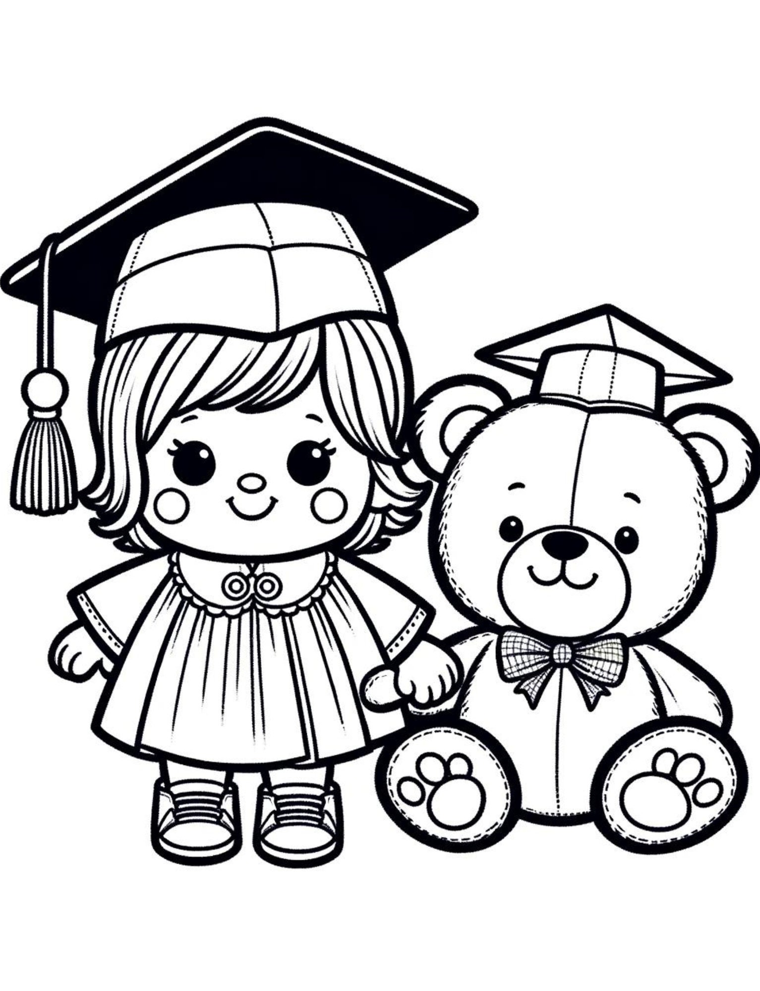 5 Fun Graduation Coloring Pages for Preschool & Kindergarten Kids - Set