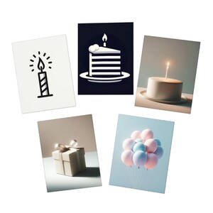Tarjetas de cumpleaños minimalistas Paquete de 5 Feliz cumpleaños en el interior, Celebración, Tarjetas de cumpleaños para familiares, amigos, seres queridos, colegas