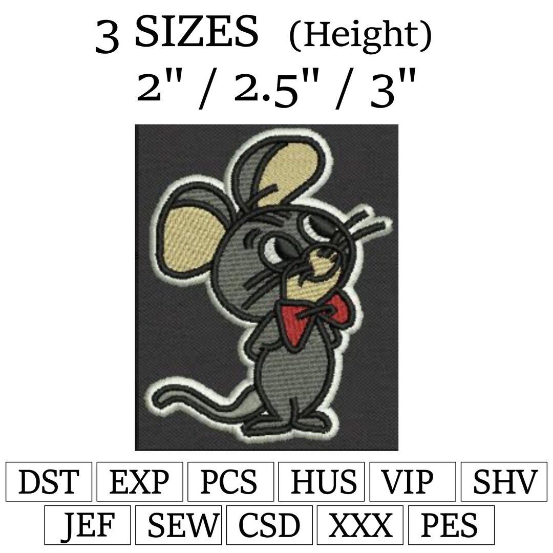 El Raton Mouse Embroidery Digital Sew on File DST PES Mexican Design - Etsy