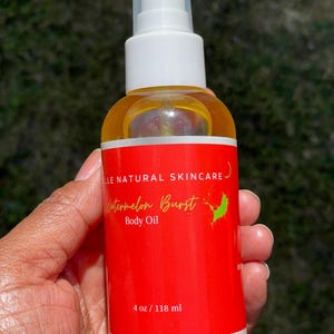 Watermelon Burst Body Oil, Body Beauty Oil, Vegan Body Oil, Body Skincare Oil, Lightweight Body Moisturizer, Daily Body Hydration -4oz