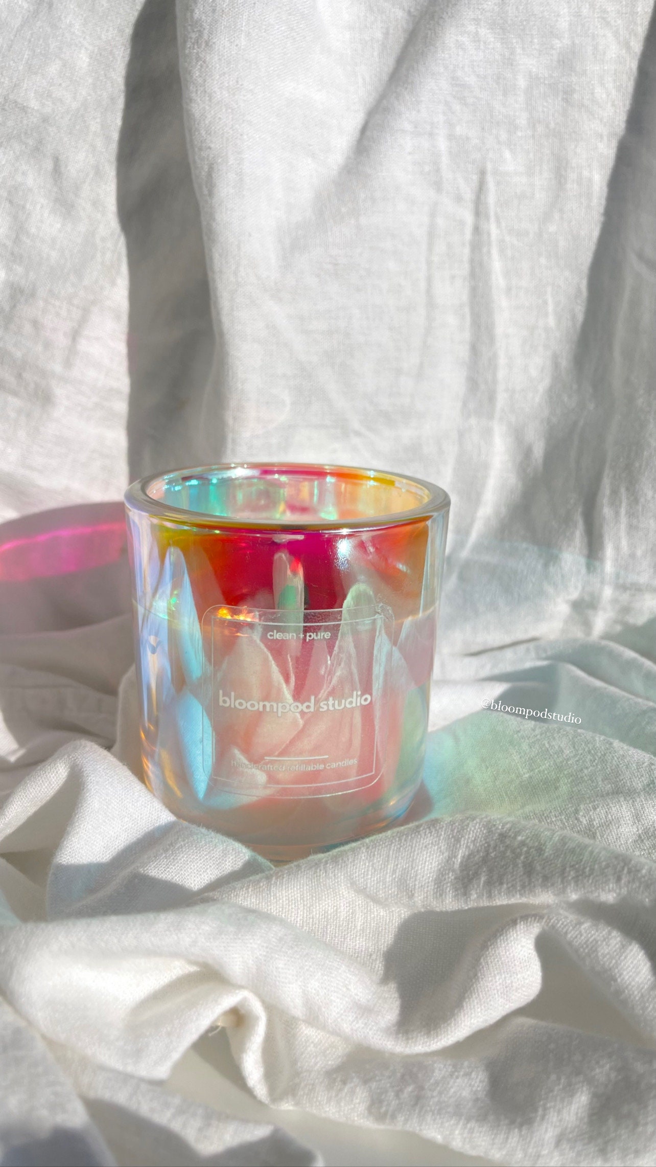 220ml Luxury Custom White Holographic Glass Iridescent Candle Jars Without  Lids - China Candles, Glass Jar